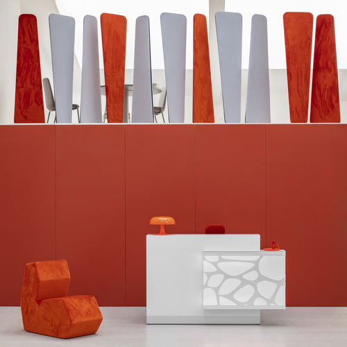 Banque d'accueil modulable - ORGANIC - MDD - stratifiée / en verre / en Plexiglas®