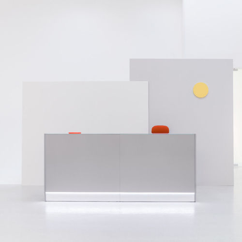 Banque d'accueil modulable - LINEA: LIN36 - MDD - d'angle / en verre / en inox