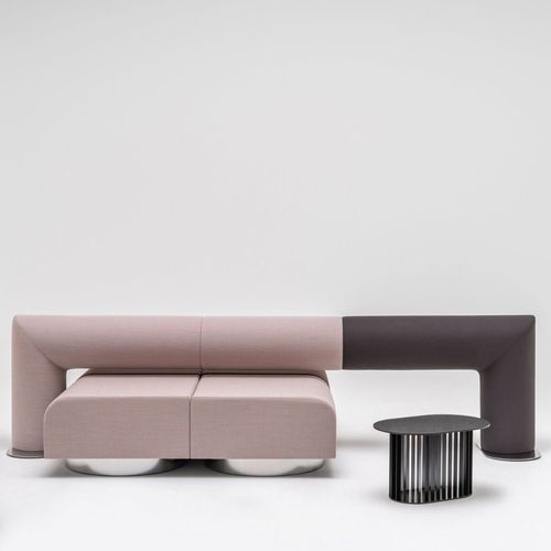 Banc contemporain - ROLL  - MDD - en tissu / modulaire / tapissé