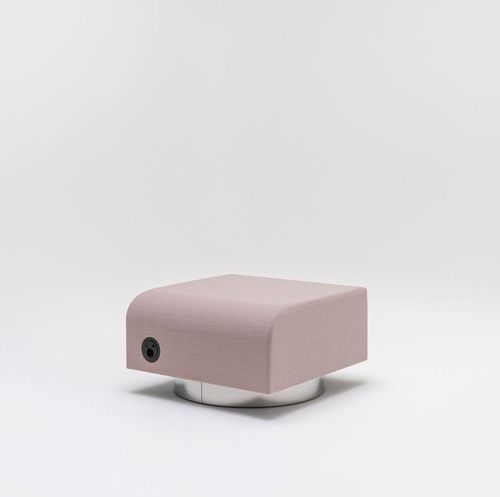 Pouf contemporain - ROLL - MDD - en tissu / en aluminium / rond