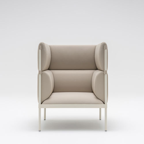 Fauteuil contemporain - STILT - MDD - en tissu / en métal / avec dossier haut