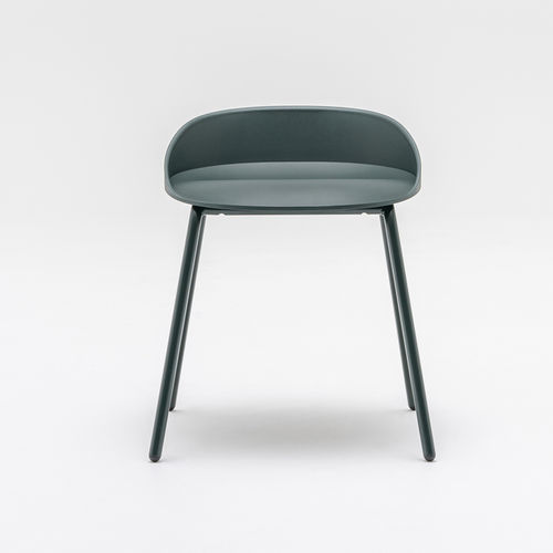 Tabouret contemporain - Team - MDD - en polypropylène / avec piètement en métal / imperméable