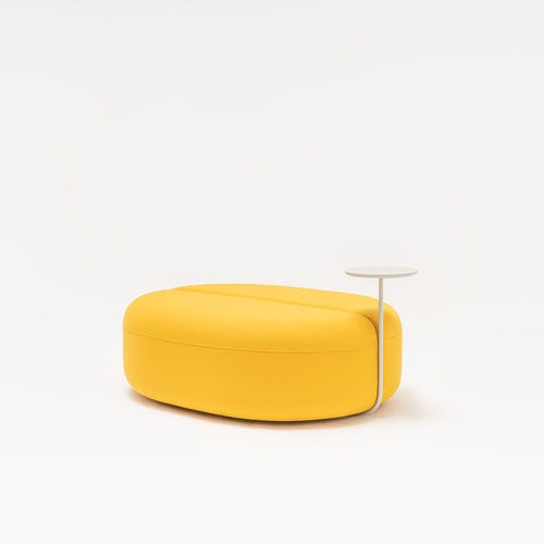Pouf contemporain - Artiko - MDD - en tissu / en cuir / ovale