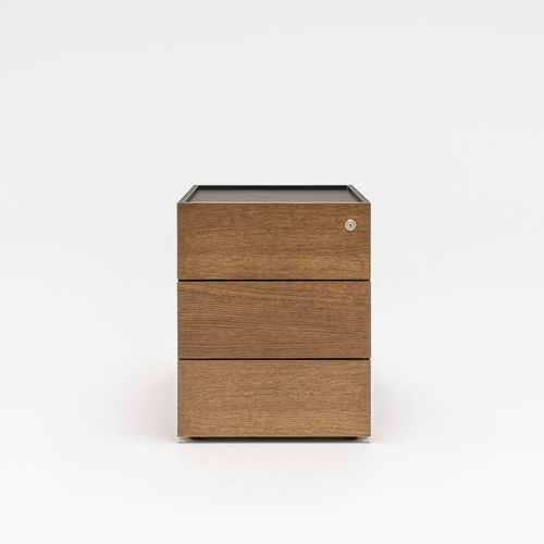 Caisson de bureau en chêne - Viga - MDD - en placage de bois / en HPL / à 3 tiroirs