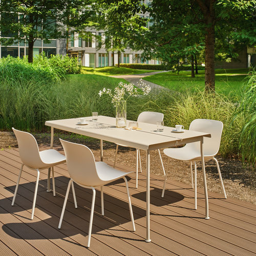 Table contemporaine - FLANER  - MDD - en bois / en métal / avec piètement en métal