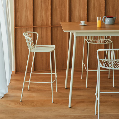 Tabouret de bar contemporain - BRIS  - MDD - en métal / avec piètement en métal / 4 pieds