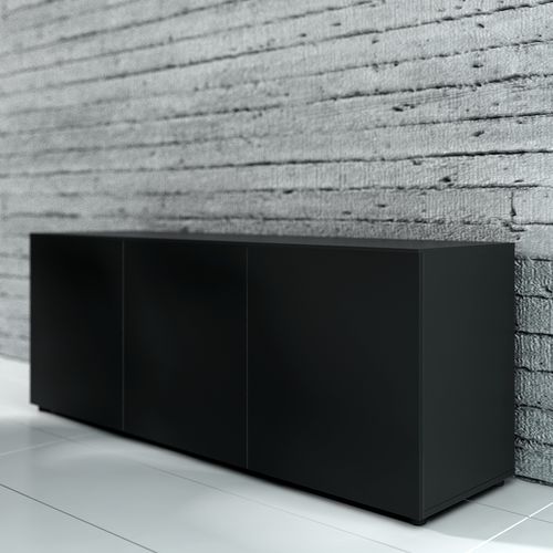 Armoire de classement basse - CRYSTAL - MDD - haute / stratifiée / avec porte battante