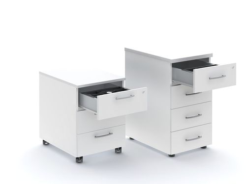 Caisson de bureau en mélaminé - MDD - à 3 tiroirs / à 4 tiroirs / à roulettes