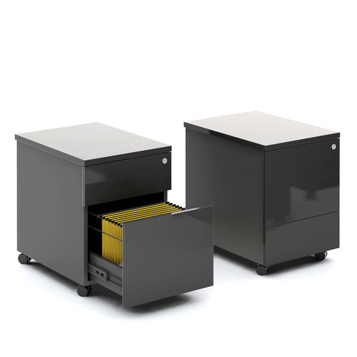 Caisson de bureau stratifié - GLOSS - MDD - à 3 tiroirs / à 2 tiroirs / à roulettes