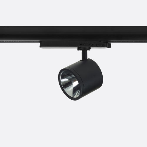 Éclairage sur rail à LED - NEWTON FLAT TRACK 230 - Egoluce - rond / en aluminium peint / pour commerce