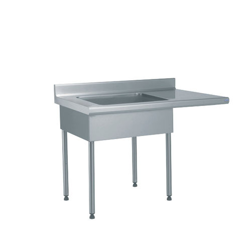 Table de préparation en acier inox - Tournus - avec évier / professionnelle
