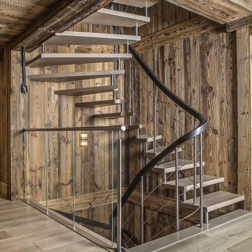 Escalier demi-tournant - NOVA - Créateur d'escaliers Treppenmeister - à marches en bois / structure en bois / résidentiel