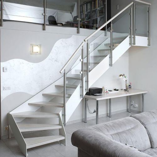 Escalier quart tournant - LOFT : 5162A - Créateur d'escaliers Treppenmeister - à marches en bois / structure en bois / résidentiel