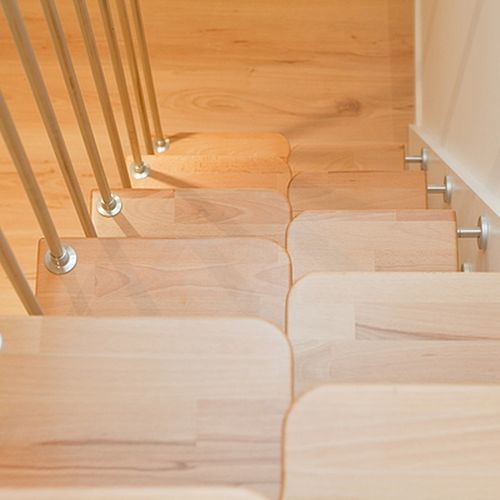 Escalier droit - SAMBA - Créateur d'escaliers Treppenmeister - à marches en bois / structure en métal / résidentiel