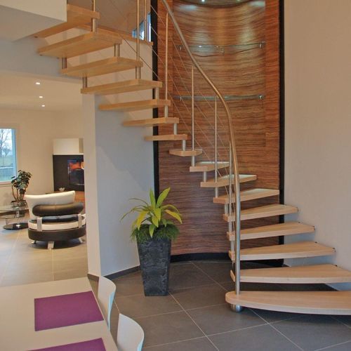 Garde-corps en inox - Créateur d'escaliers Treppenmeister - à lames / d'intérieur / pour escalier