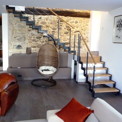 Escalier quart tournant - FERRO 5025 - Créateur d'escaliers Treppenmeister - à marches en bois / en métal / résidentiel