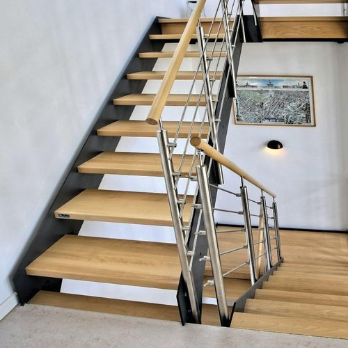 Escalier quart tournant - LOFT 5212C - Créateur d'escaliers Treppenmeister - à marches en bois / en métal / résidentiel