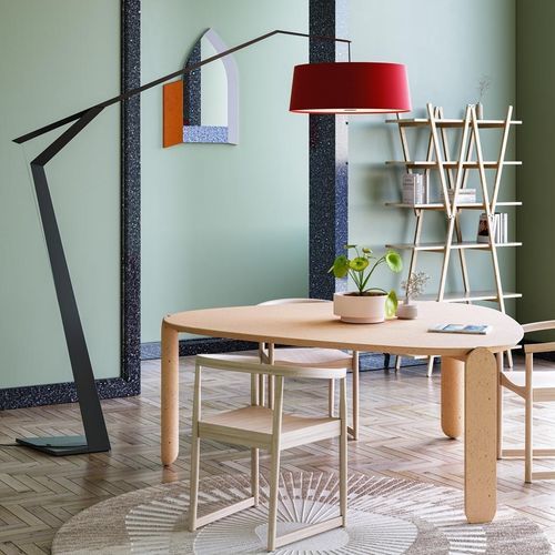 Lampe sur pied - GRUS - lumen center italia srl - en métal laqué / en tissu / contemporaine