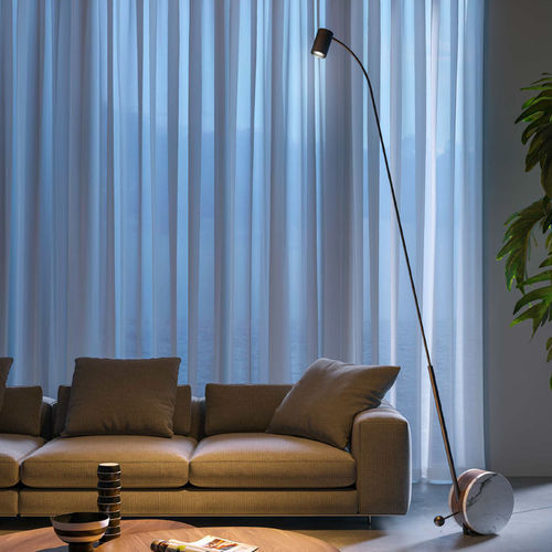 Lampe sur pied - CHIOCCIOLA 11 - lumen center italia srl - en métal / en noyer / en marbre
