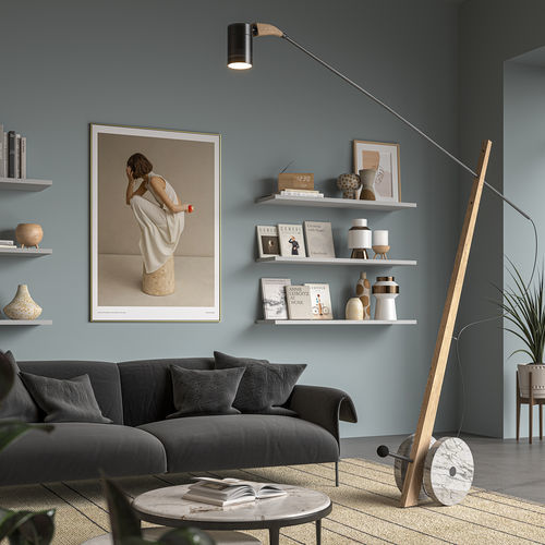 Lampe sur pied - KIRON - lumen center italia srl - en métal / en chêne / en marbre