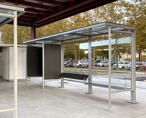 Abribus en verre - MARQUESINA HABANA - URBADIS Microarquitectura - en métal / avec banc