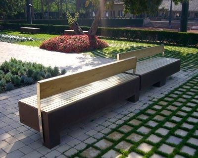 Banc public contemporain - AJC - URBADIS Microarquitectura - en HPL / avec dossier