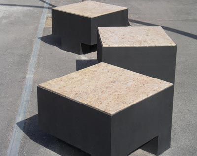 Tabouret contemporain - AJC - URBADIS Microarquitectura - en HPL / pour espace public / d'extérieur