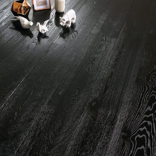Parquet contrecollé - CARBONE - DESIGN PARQUET - massif / en chêne / point de Hongrie