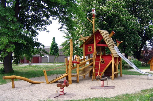 Structure de jeu pour aire de jeux - SPIELART : LA VIELLE FORGE C29 - Pro Urba - Aqua Pro Urba - en bois
