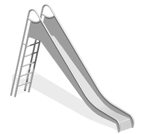 Toboggan droit - KAISER & KÜHNE : CHEVALET 1.20 M  - Pro Urba - Aqua Pro Urba - pour aire de jeux / en acier inoxydable