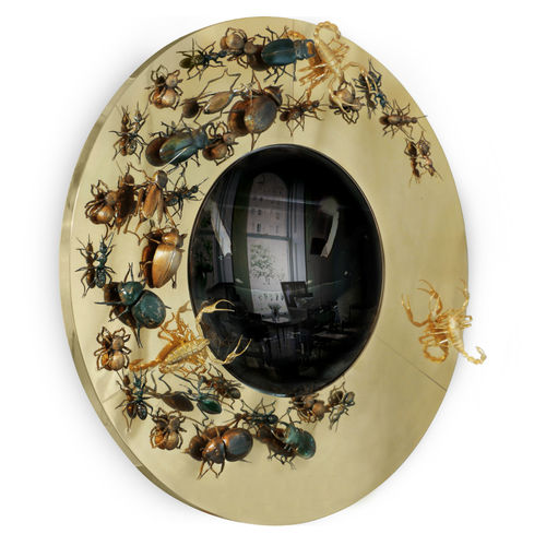 Miroir mural - CONVEX METAMORPHOSIS  - BOCA DO LOBO - design original / rond / en laiton
