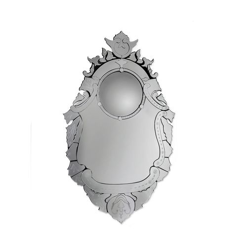 Miroir mural - VENETO - BOCA DO LOBO - design original / en bois laqué / argenté