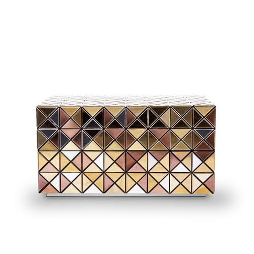Table de chevet contemporaine - PIXEL - BOCA DO LOBO - en aluminium / en acrylique / avec piètement en métal