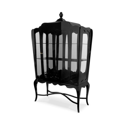 Vitrine design nouveau baroque - PALACE - BOCA DO LOBO - sur pieds hauts / en verre / en acajou
