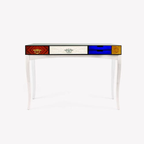 Console design original - SOHO - BOCA DO LOBO - en bois laqué / en placage de bois / en verre