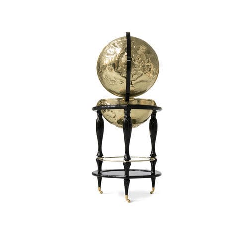 Meuble bar design original - EQUATOR GOLD - BOCA DO LOBO - en bois laqué / en verre laqué / en laiton poli