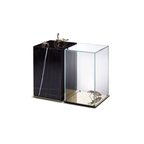 Table d'appoint contemporaine - METAMORPHOSIS - BOCA DO LOBO - en verre / en marbre / avec piètement en laiton