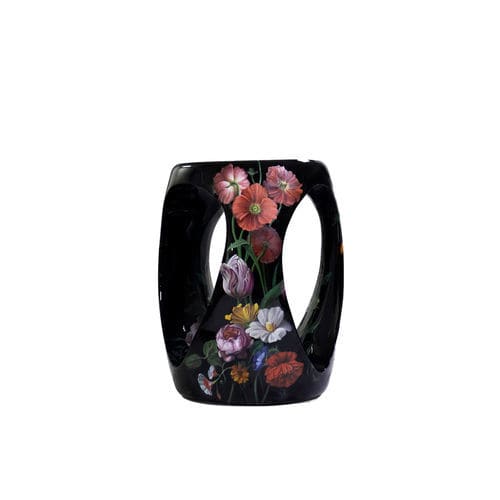 Tabouret contemporain - FLORAL - BOCA DO LOBO - en MDF / avec piètement en MDF / piètement central