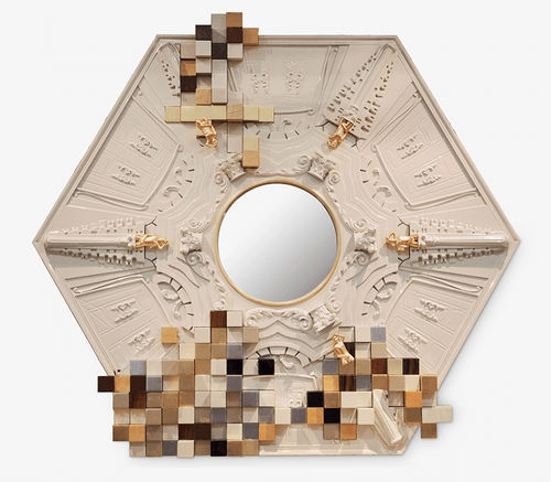 Miroir mural - PICCADILLY  - BOCA DO LOBO - design original / hexagonal / en bois