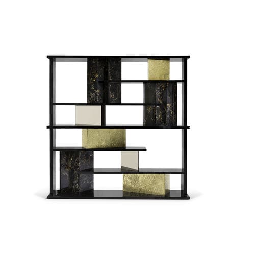 Bibliothèque contemporaine - GARRET - BOCA DO LOBO - en bois laqué / en verre / en laiton