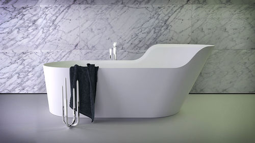 Baignoire ovale - GLOW RIGHT - KNIEF & CO. GmbH - à poser / en Solid Surface / blanche