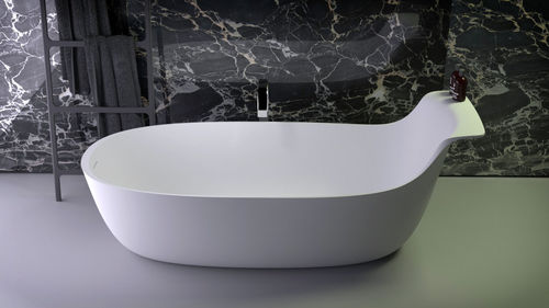 Baignoire ovale - PRIME HIGHBACK - KNIEF & CO. GmbH - à poser / en Solid Surface / blanche