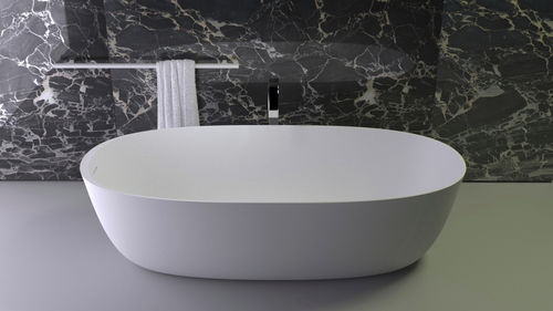 Baignoire ovale - PRIME - KNIEF & CO. GmbH - à poser / en Solid Surface / blanche