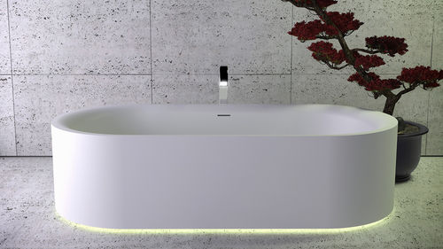 Baignoire ovale - MOON - KNIEF & CO. GmbH - à poser / en Solid Surface / blanche