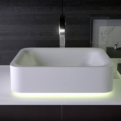 Vasque à poser - SHINE - KNIEF & CO. GmbH - en Solid Surface / rectangulaire / contemporaine