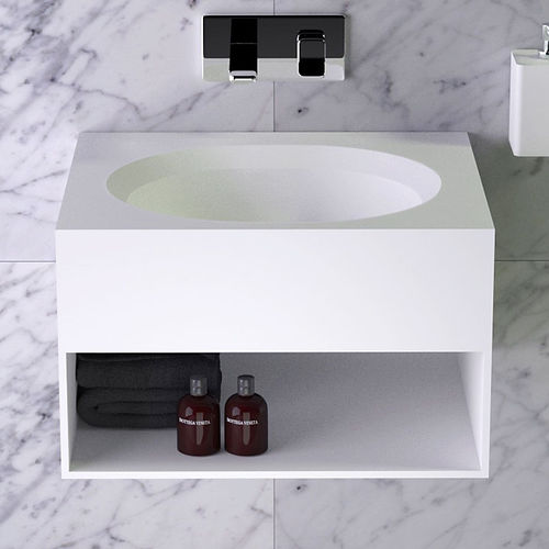 Meuble vasque mural - GLOW - KNIEF & CO. GmbH - en bois / en Solid Surface / contemporain