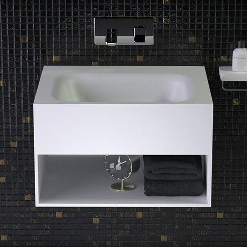 Meuble vasque mural - FEEL - KNIEF & CO. GmbH - en Solid Surface / contemporain / avec étagère intégrée