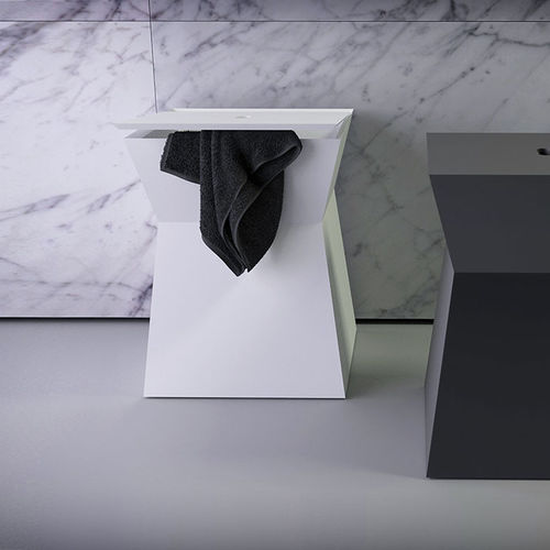 Tabouret contemporain - SQUARE - KNIEF & CO. GmbH - en Solid Surface / de salle de bain / noir