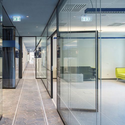 Cloison coulissante - HATMO H67 - Ge Giussani - modulaire / à double vitrage / résidentielle