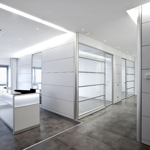 Cloison amovible - FRAME - Ge Giussani - fixe / modulaire / vitrée